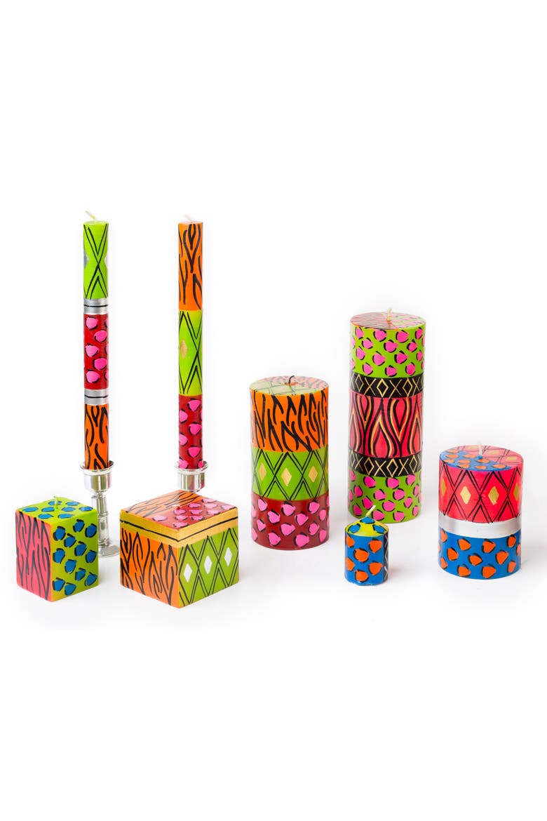 Wild Animal Painted Candles - Set of 6, Main, color, Votive - 2"
