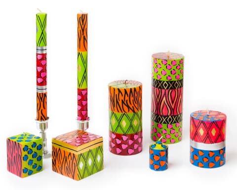 Wild Animal Painted Candles - Set of 6