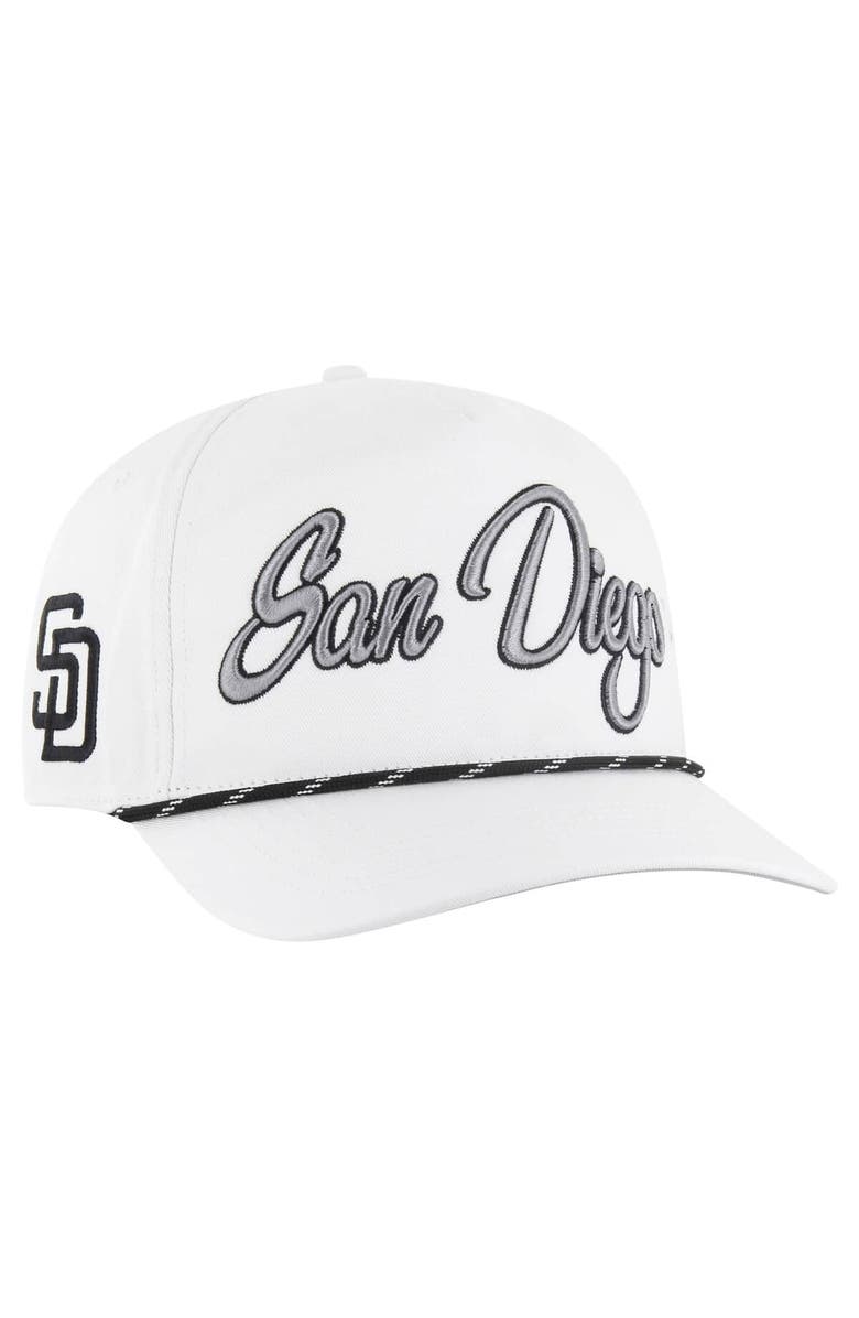 '47 Men's '47 White San Diego Padres Overhand Speckle Hitch Rope Adjustable Hat, Main, color, 