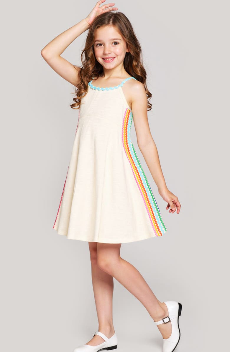 Hannah Banana Kids' Rickrack Fit & Flare Dress, Alternate, color, 