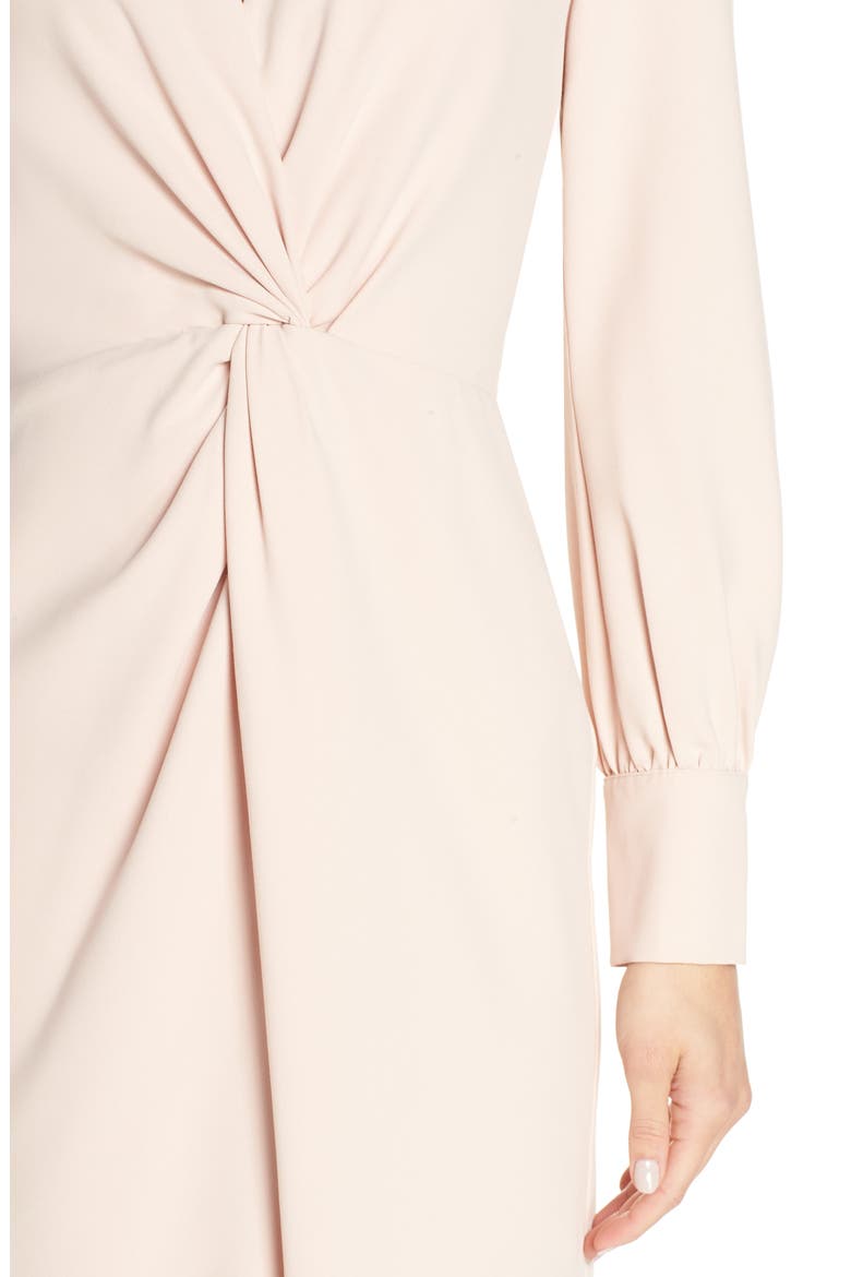 Twist Front Faux Wrap Gown, Alternate, color, BLUSH