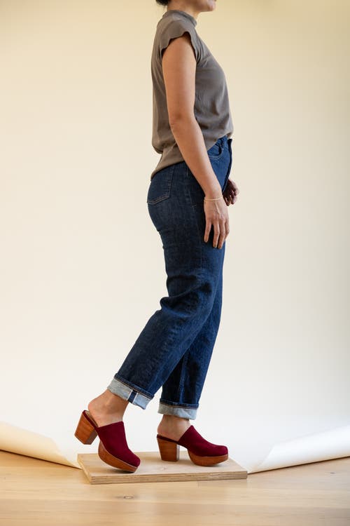 Fortress Ava Clog Mule In Burgundy Suede