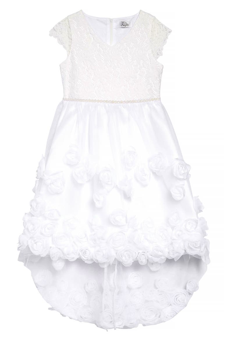 Flutter Sleeve High/Low Dress, Main, color, IVORY
