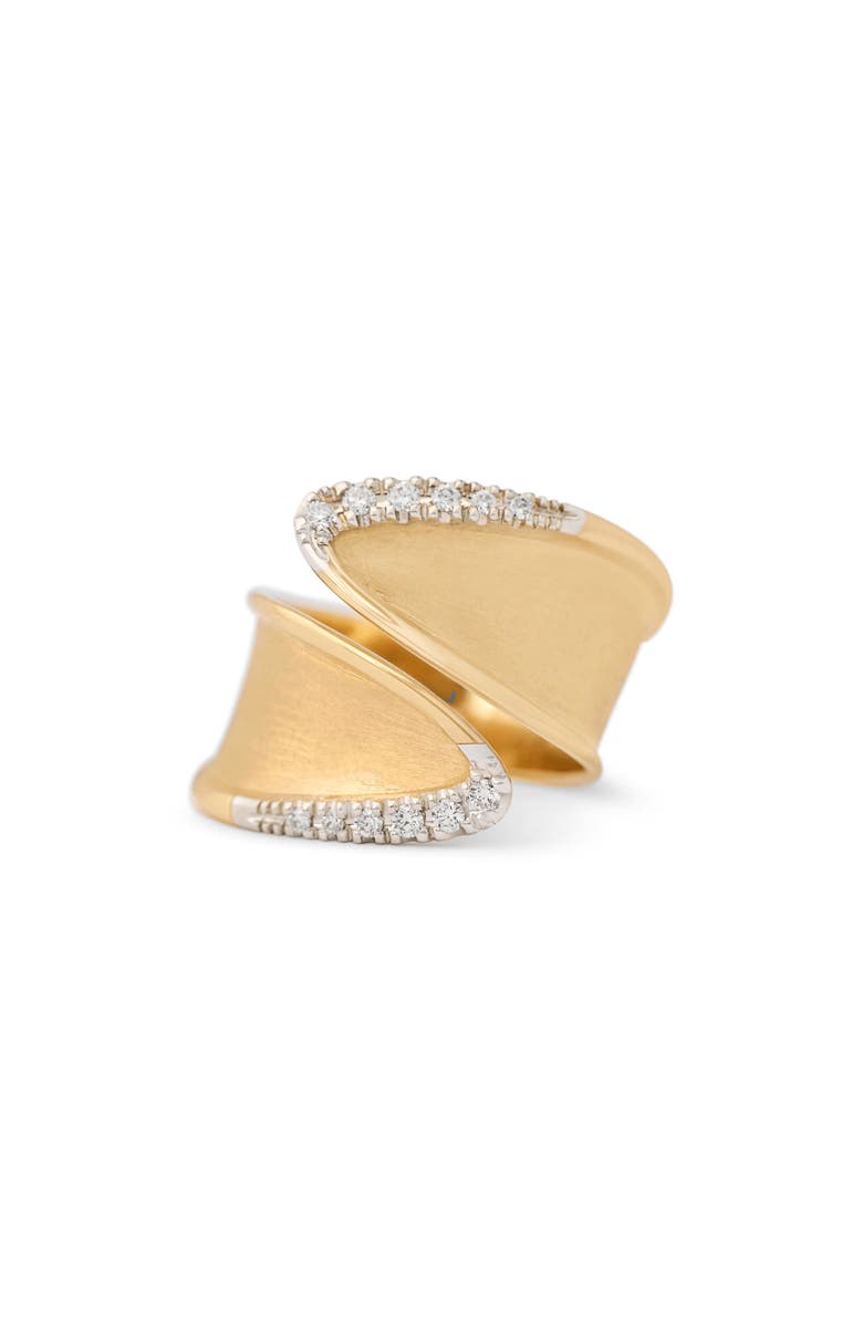 Marco Bicego Lunaria Twist Diamond Ring, Main, color, Yl/ Wh Gold