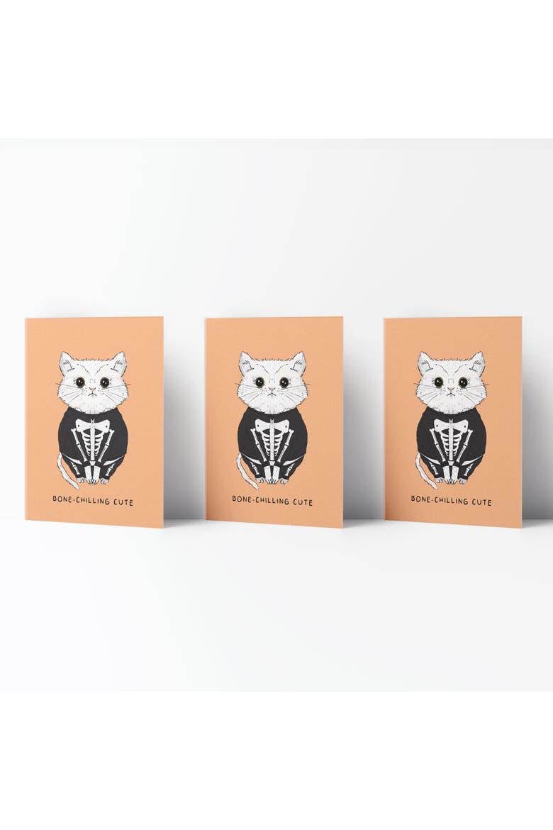 Fall/Halloween Greeting Card Pack Sets (3 ct) Cat Bone Pajamas, Main, color, Multi-Pack