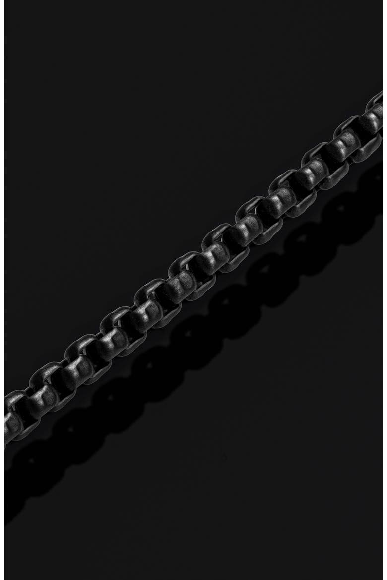 Men's Box Chain Necklace, Alternate, color, BLACK