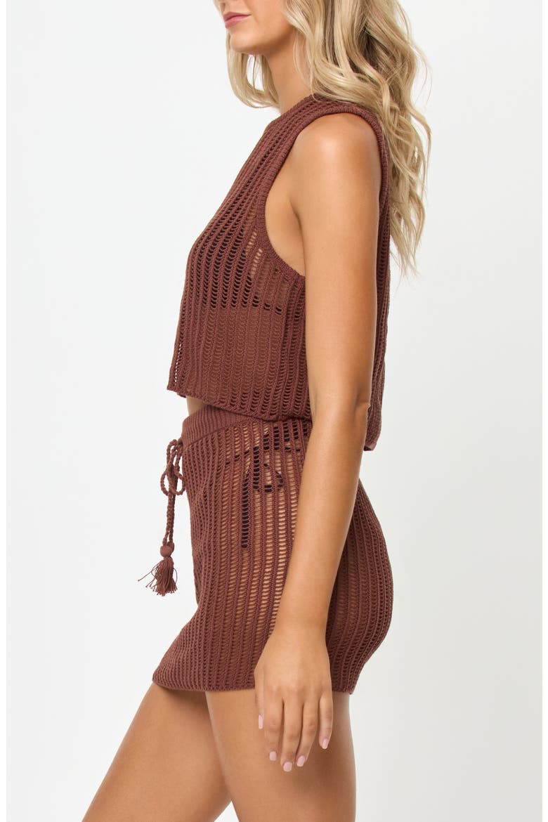 Sander Open Stitch Cover-Up Tank, Alternate, color, CAFE