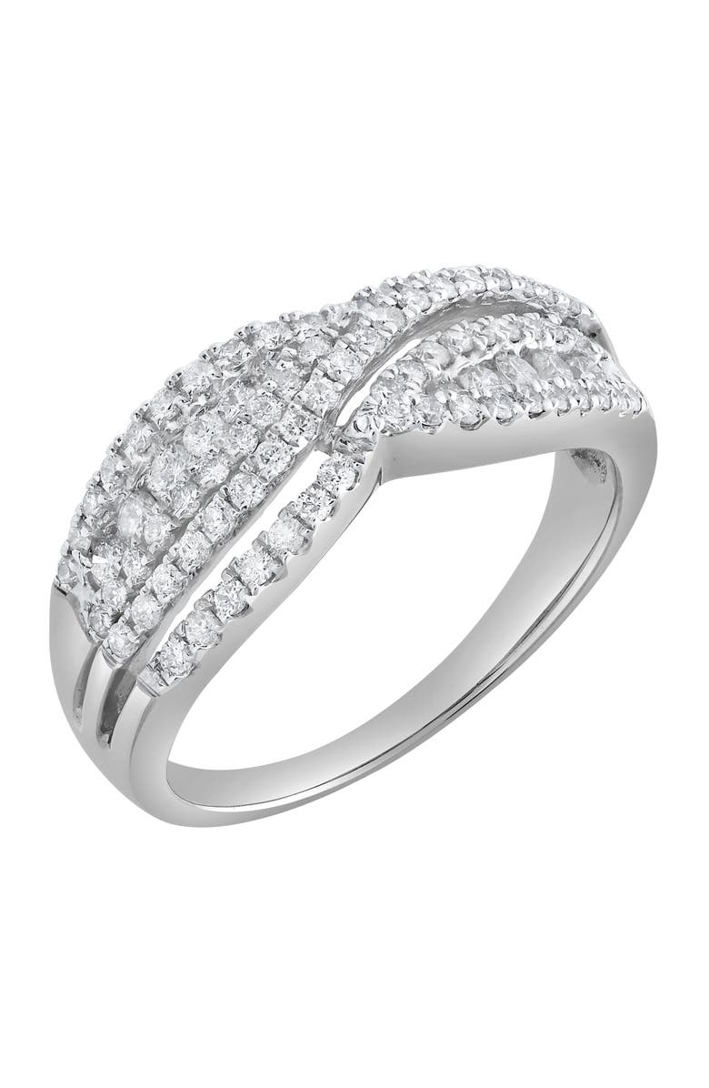 LuvMyJewelry Silvera Crest 0.65 Ct 10K Gold Diamond Ring, Alternate, color, 10K White Gold