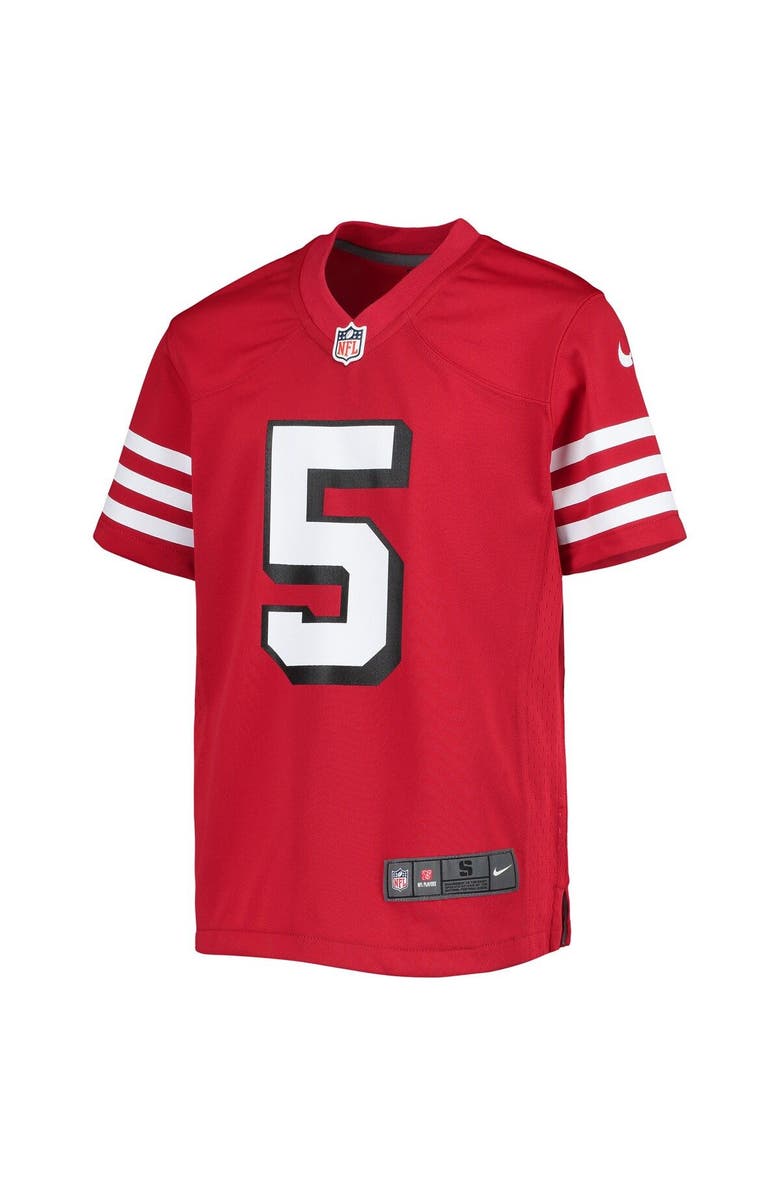 Nike Youth Nike Trey Lance Scarlet San Francisco 49ers Game Jersey, Alternate, color, 