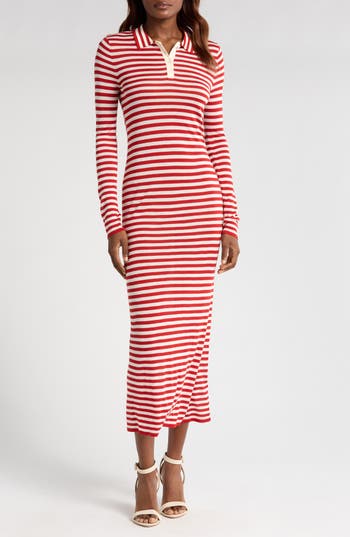 Wayf Colette Stripe Long Sleeve Knit Dress