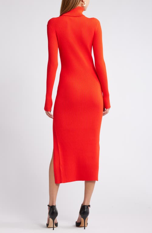 OPEN EDIT OPEN EDIT RIB LONG SLEEVE TURTLENECK SWEATER DRESS
