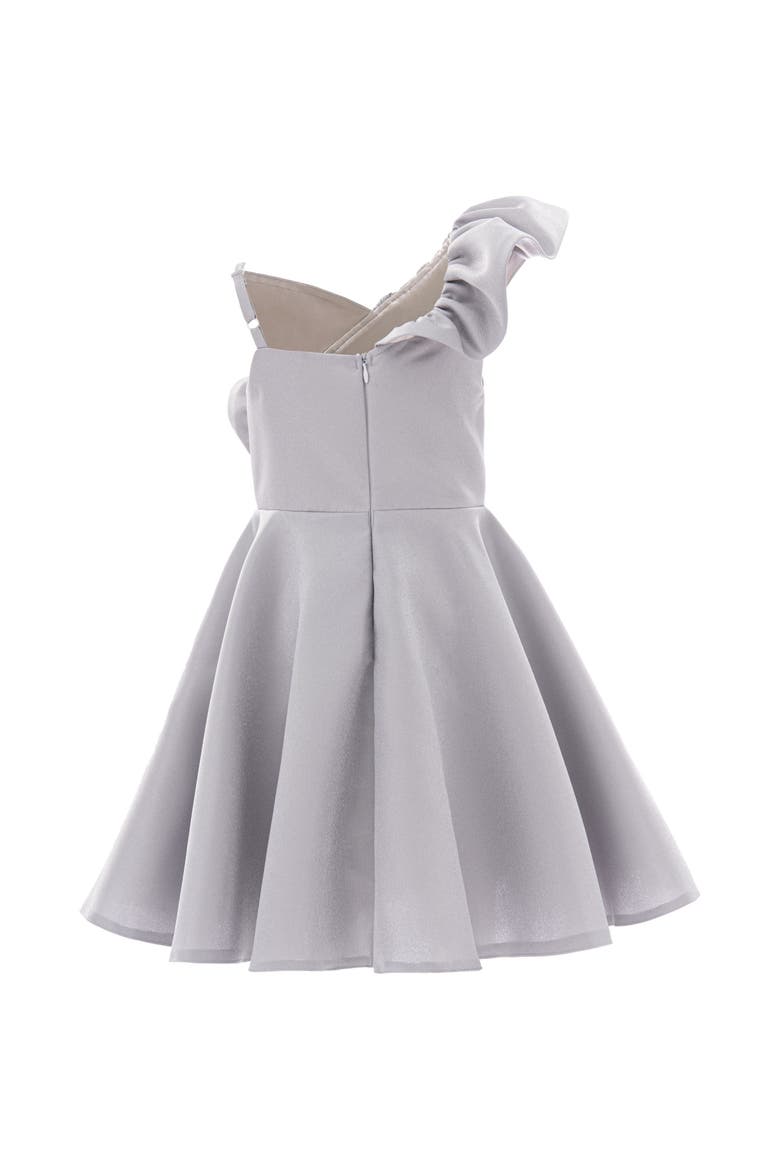 Riviera Off Shoulder Ruffle Dress, Alternate, color, Silver