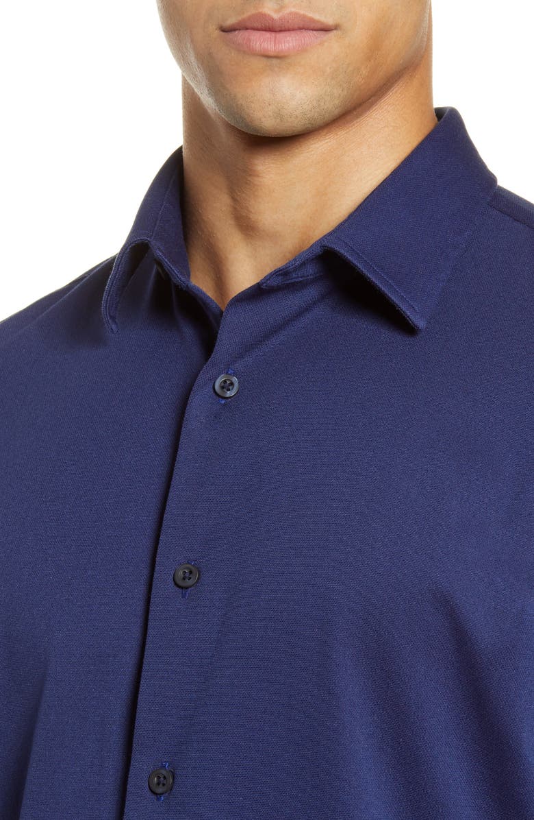 NORDSTROM MEN'S SHOP Trim Fit Button-Up Knit Shirt, Alternate, color,