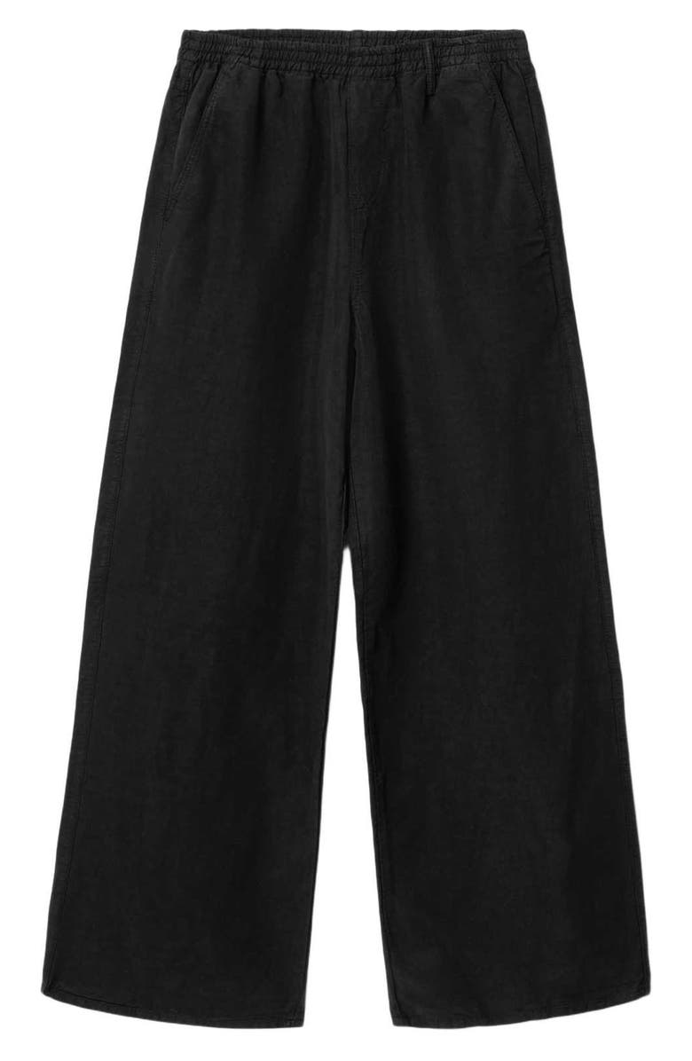 AllSaints Korten Wide Leg Pull-On Pants, Alternate, color, Black