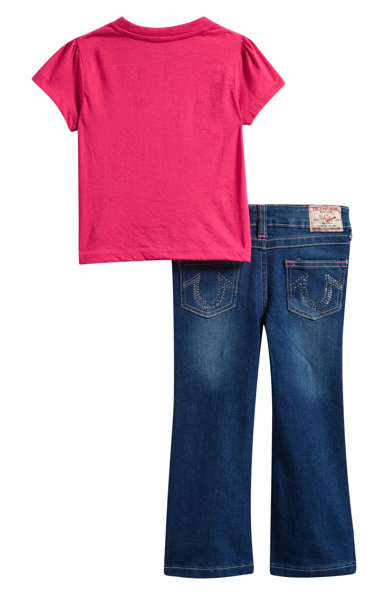 True Religion Kids' Graphic T-Shirt & Denim Jeans Set, Alternate, color, Magen