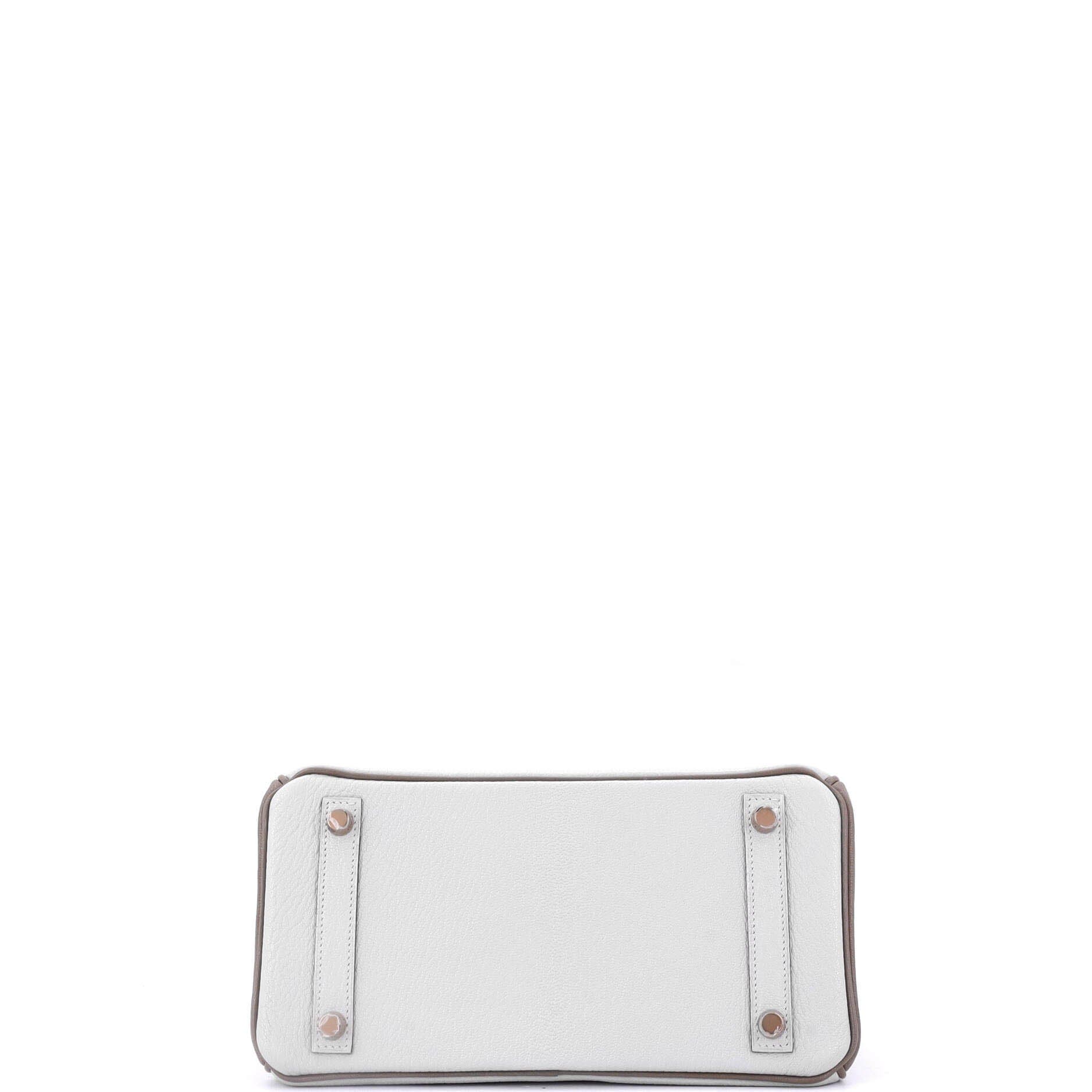 Pre-Owned Hermes Birkin Handbag Bicolor Chevre Mysore with Rose Gold Hardware 25, Alternate, color, 