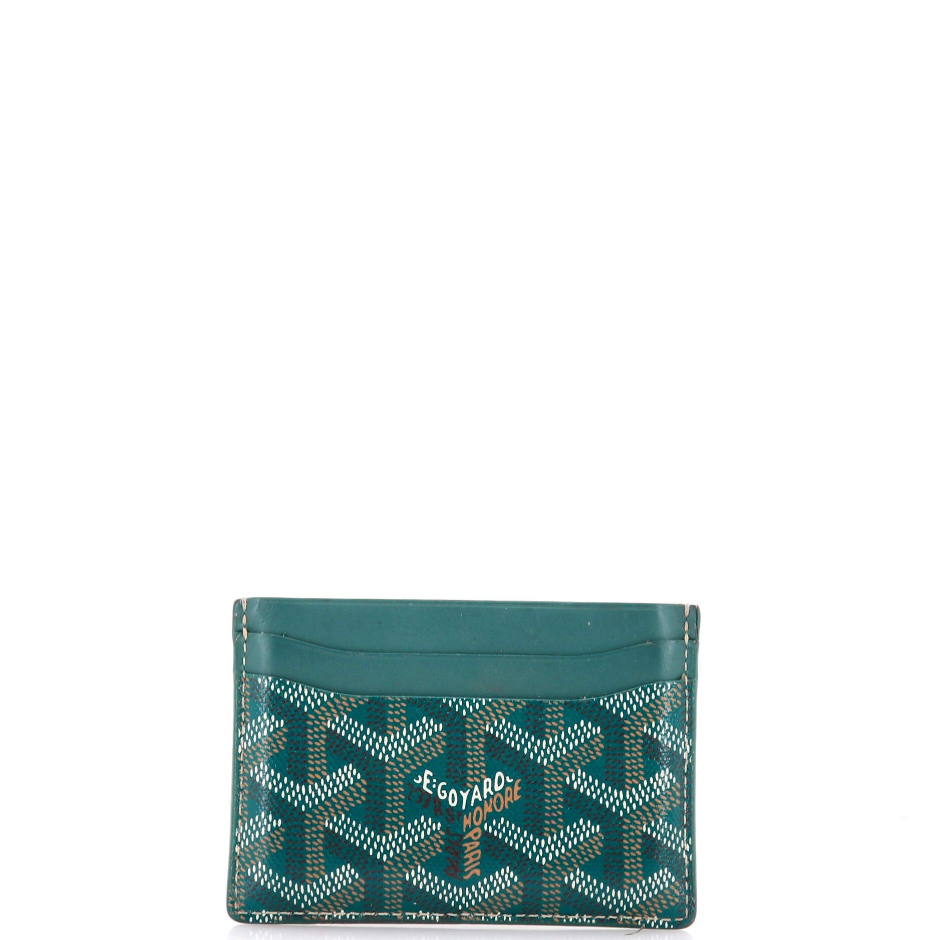 Pre-Owned Goyard Saint Sulpice Card Holder Coated Canvas, Alternate, color, Green
