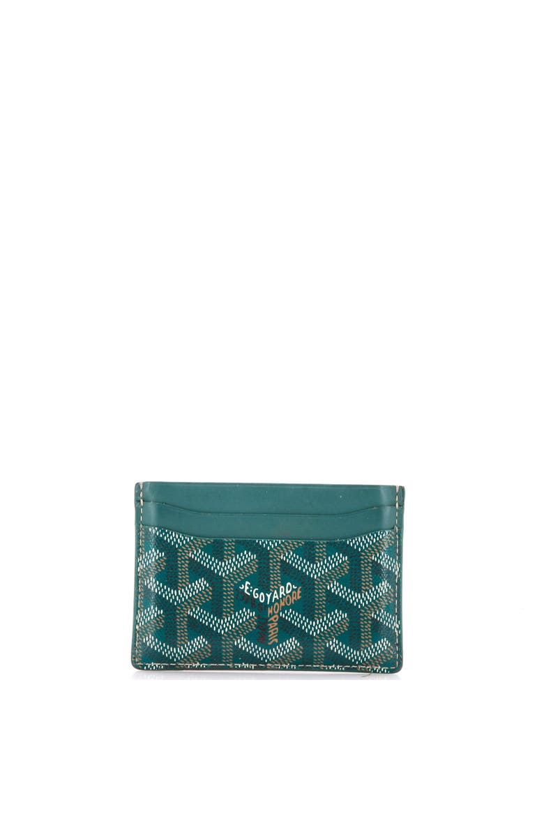 Saint Sulpice Card Holder Coated Canvas, Alternate, color, Green