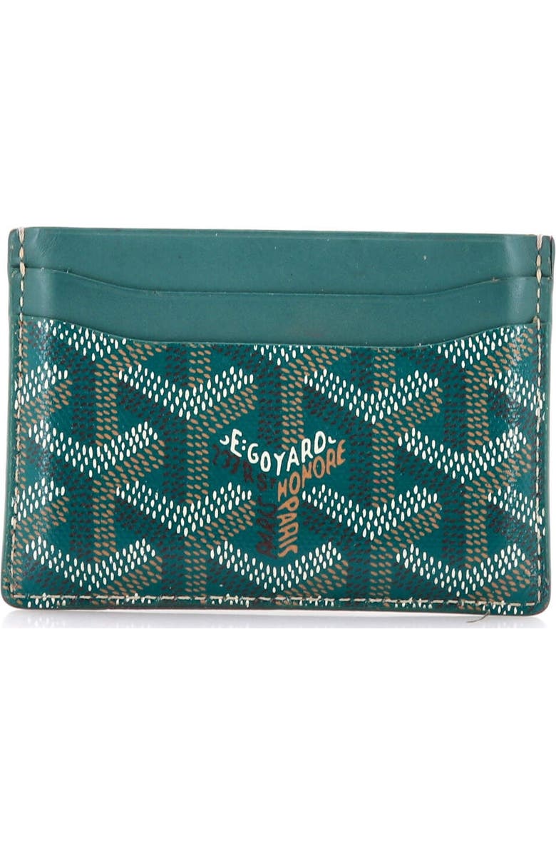 Pre-Owned Goyard Saint Sulpice Card Holder Coated Canvas, Alternate, color, Green