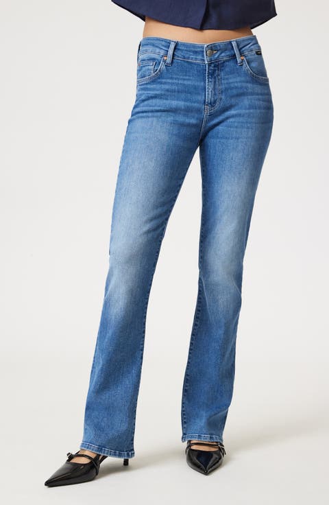 Vicky Mid Rise Bootcut Jeans (Mid Blue Flex Blue)