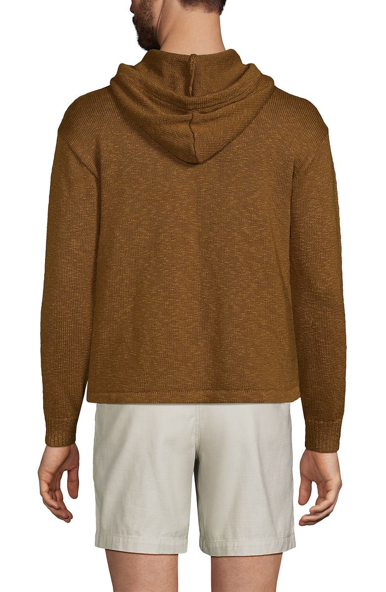 Lands' End Textural Slub Hoodie Sweater, Alternate, color, Coriander