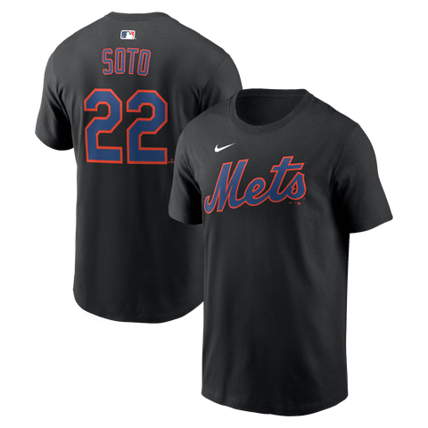Men's Nike Juan Soto Black New York Mets Name & Number T-Shirt