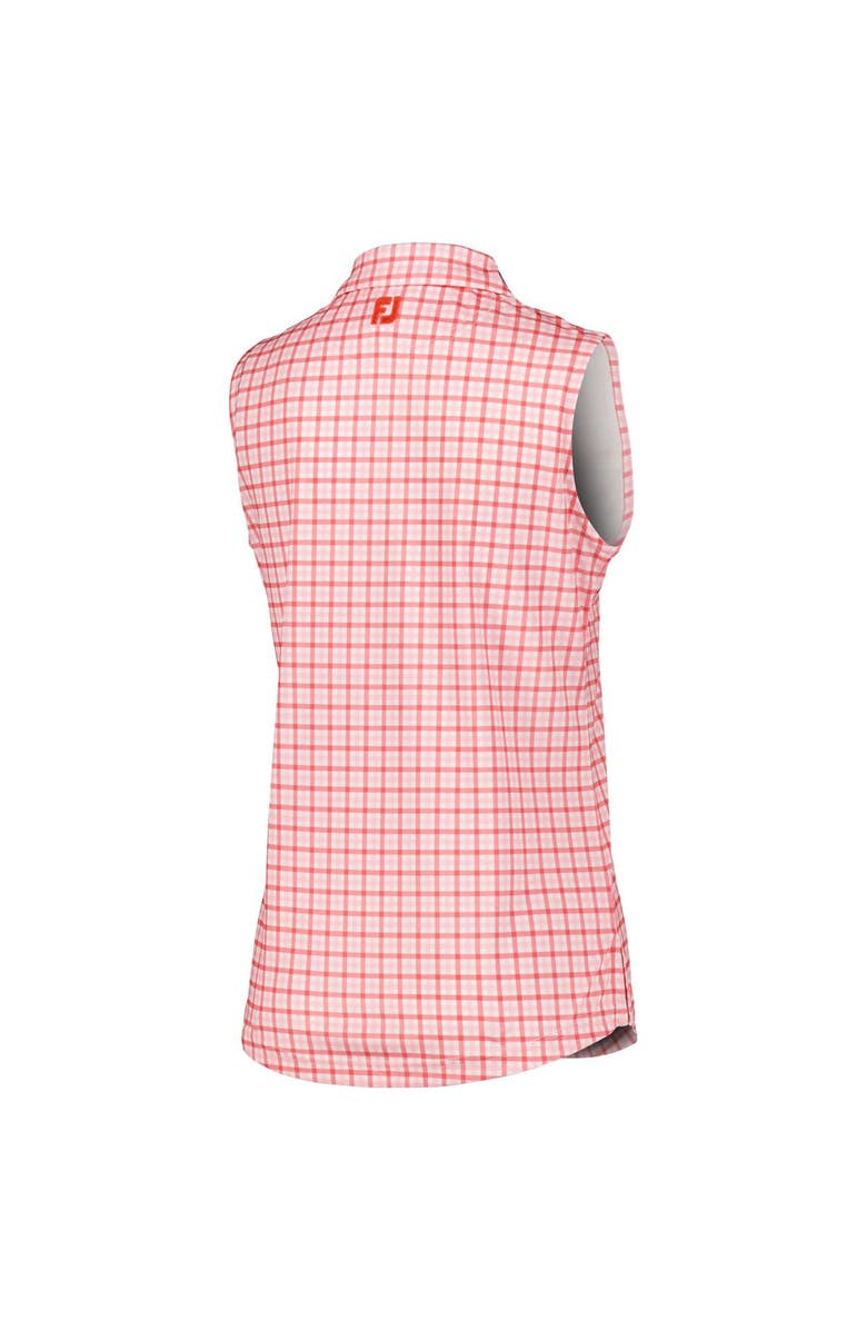 FOOTJOY Women's FootJoy Pink THE PLAYERS Gingham Sleeveless Polo, Alternate, color, 