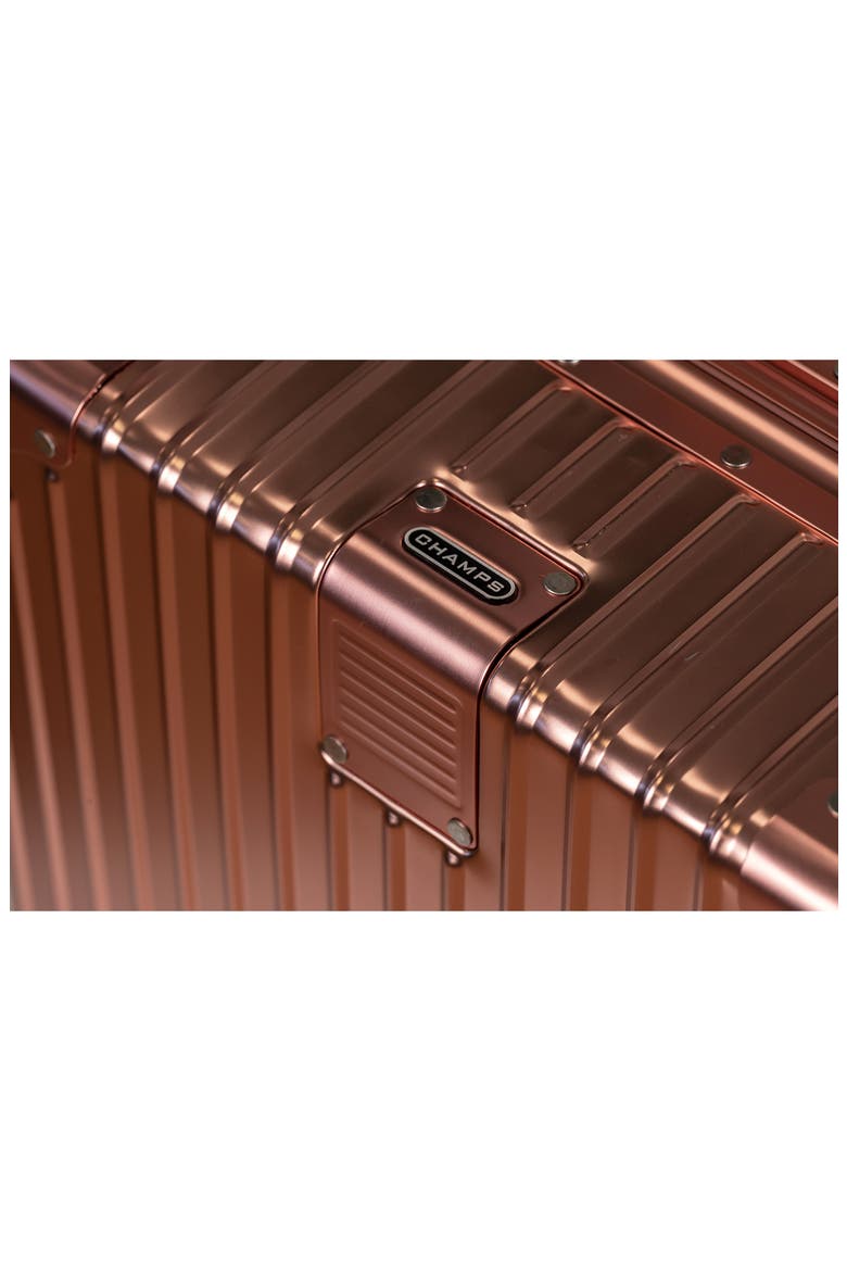 Aluminum Hardside Spinner Suitcase Carry-On, Alternate, color, ROSE GOLD