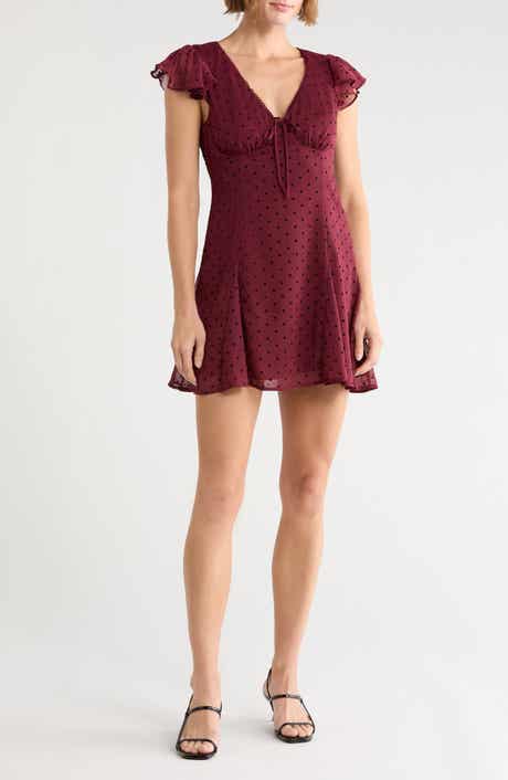 Flutter Sleeve Fit & Flare Minidress