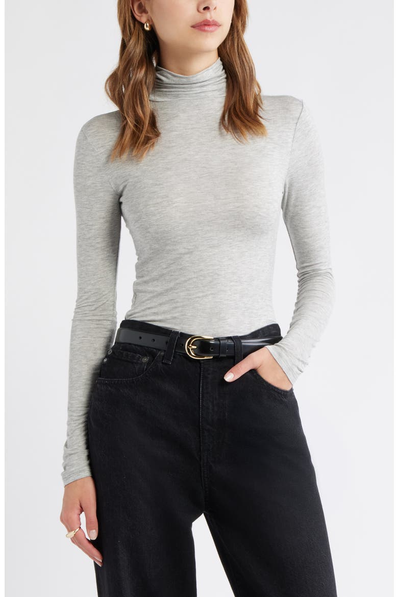 Knit Turtleneck, Main, color, MEDIUM GREY HEATHER