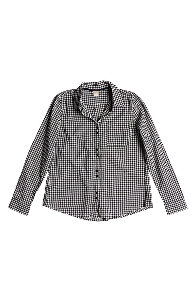 Roxy Concrete Streets Gingham Flannel Shirt, Alternate, color,
