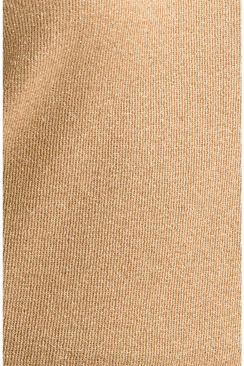 Metallic Short Sleeve Turtleneck Sweater, Alternate, color, LIGHT GOLD