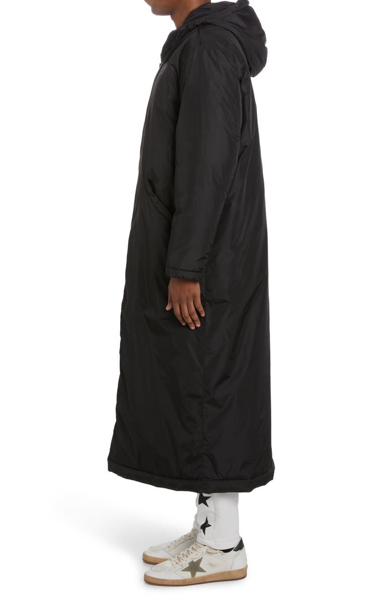Golden Goose Black Star Collection Hooded Padded Long Coat, Alternate, color, 