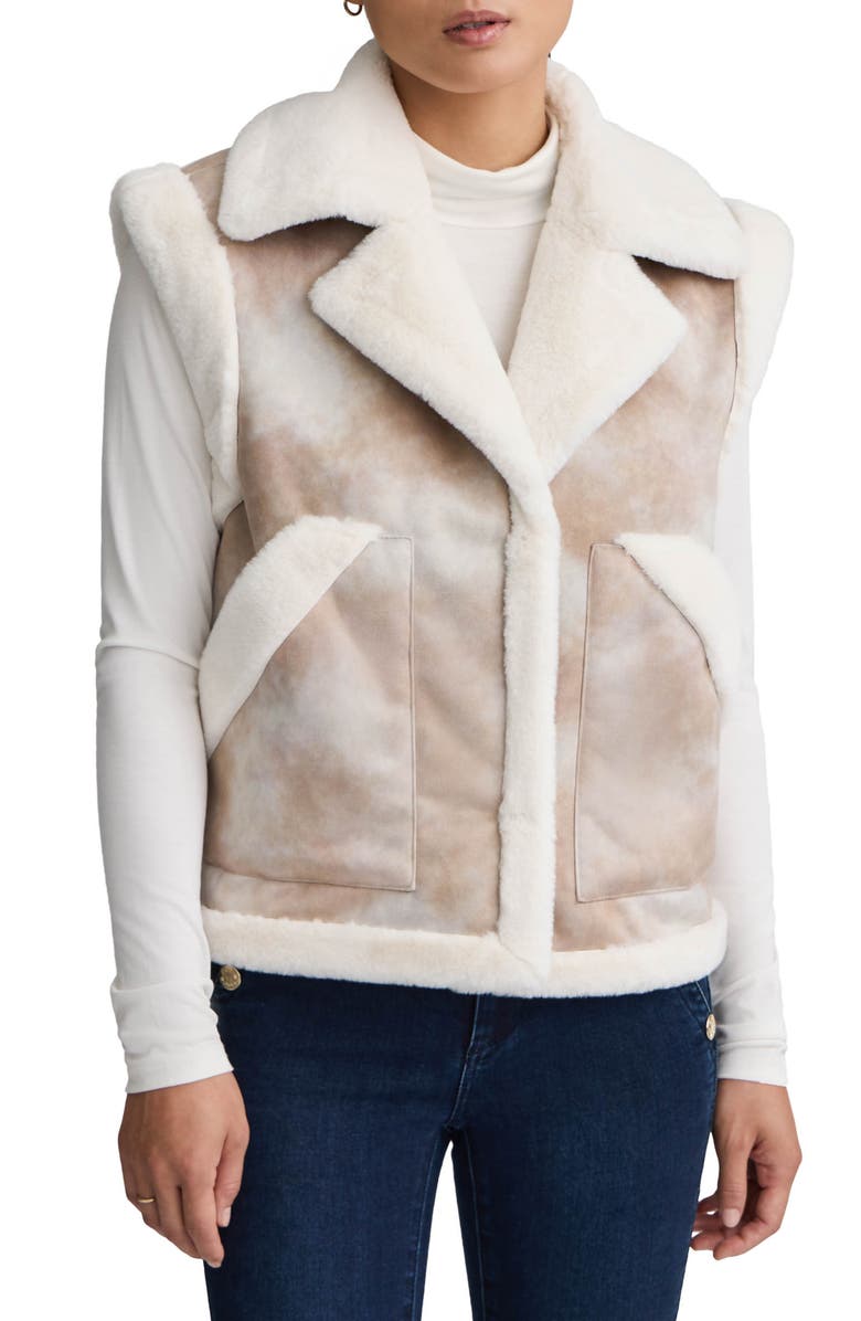 NVLT Faux Shearling Trim Vest, Main, color, 