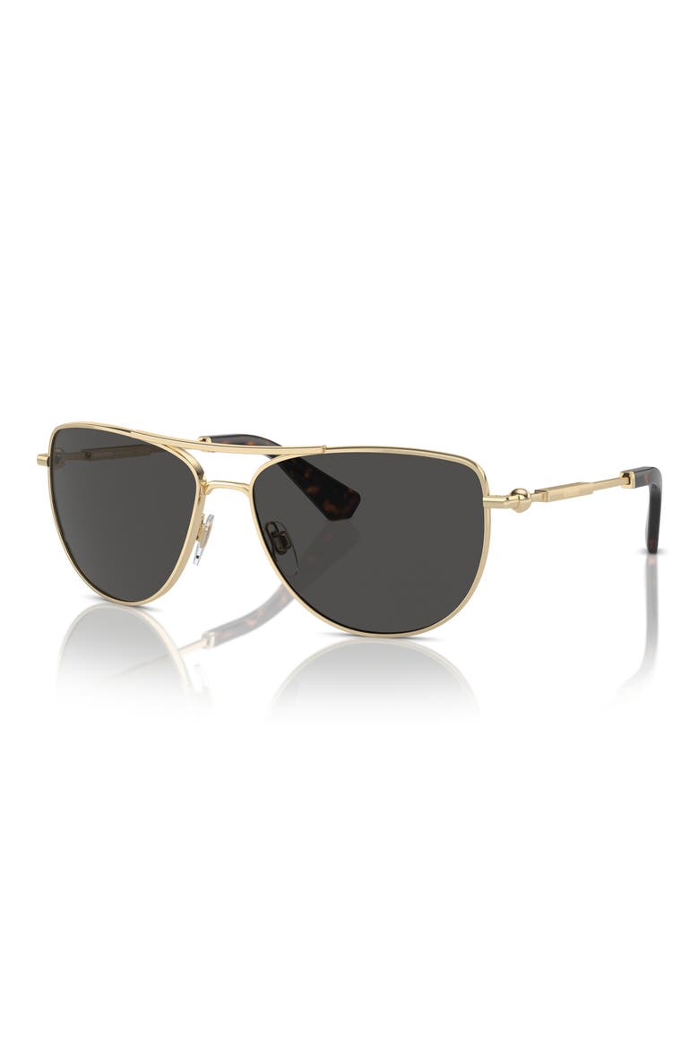 60mm Pilot Sunglasses, Alternate, color, LT GOLD