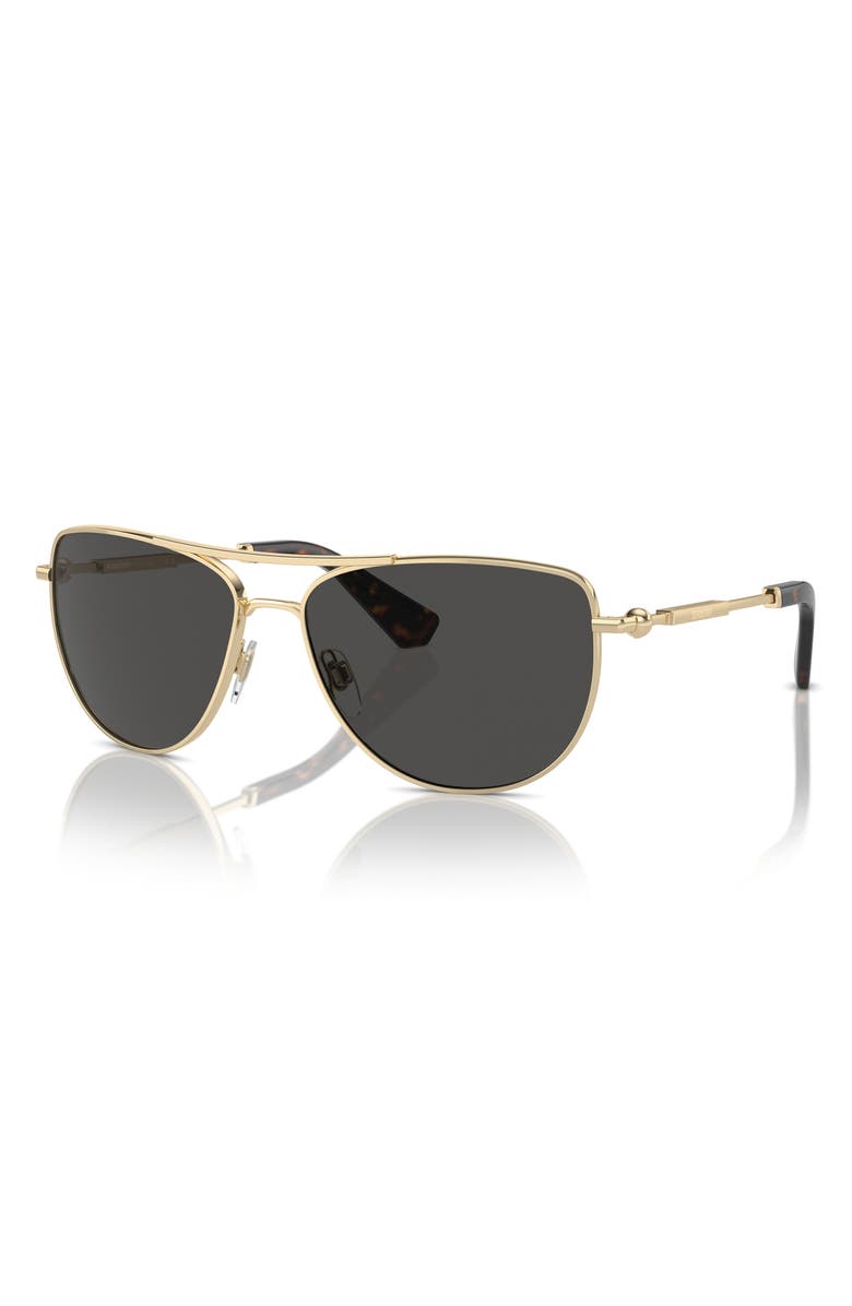 Burberry 60mm Pilot Sunglasses, Alternate, color, Lt Gold