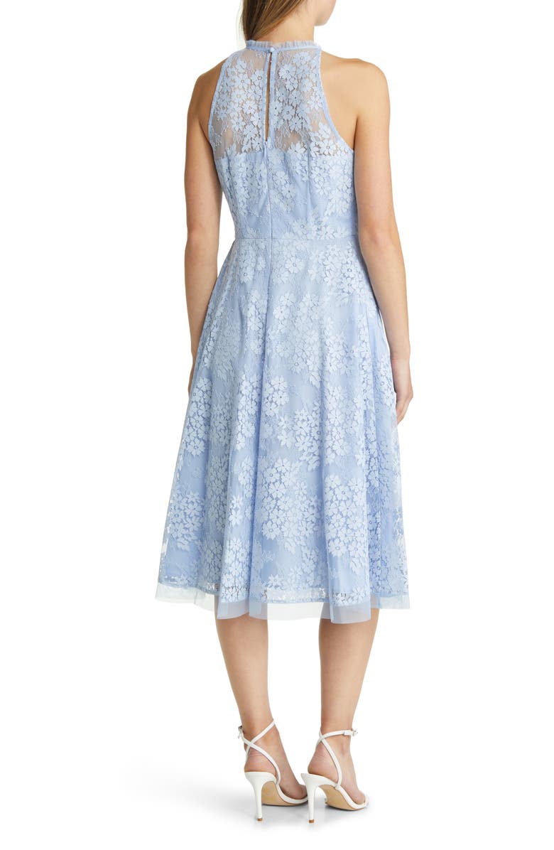 Vince Camuto Halter Neck Lace Midi Dress, Alternate, color, 