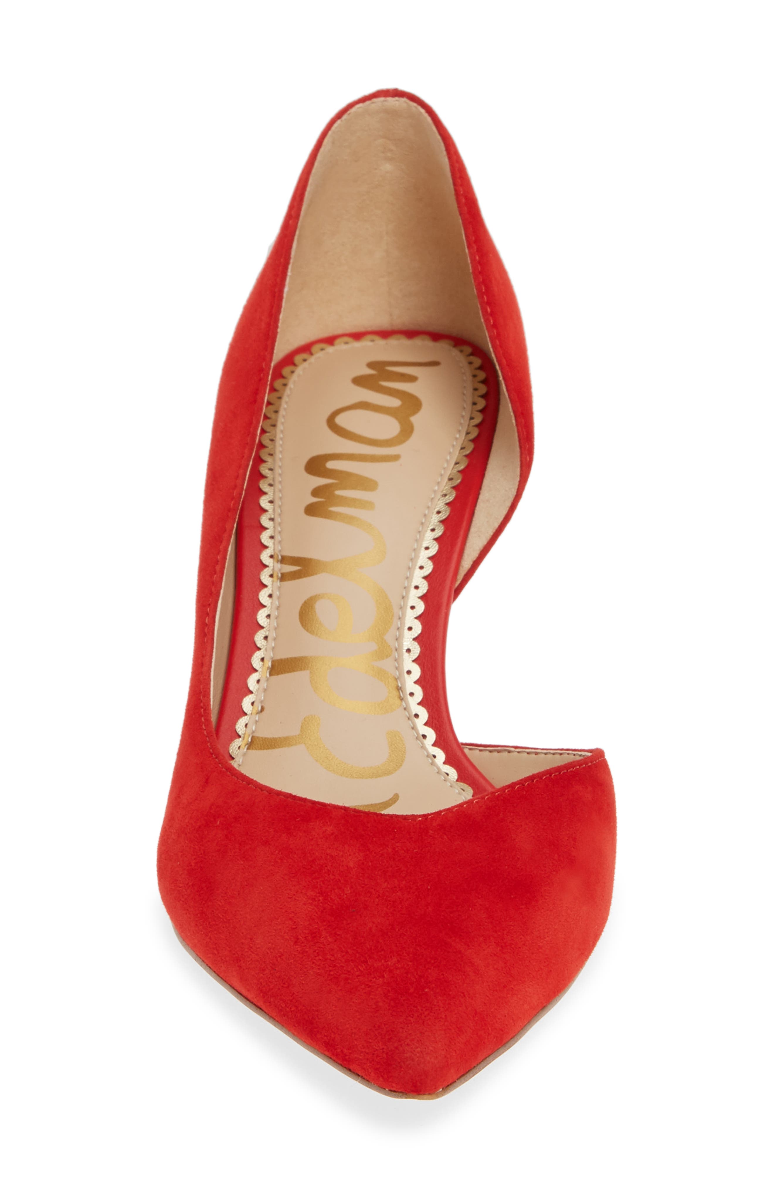 Jari Half d'Orsay Pump, Alternate, color, LIPSTICK RED SUEDE