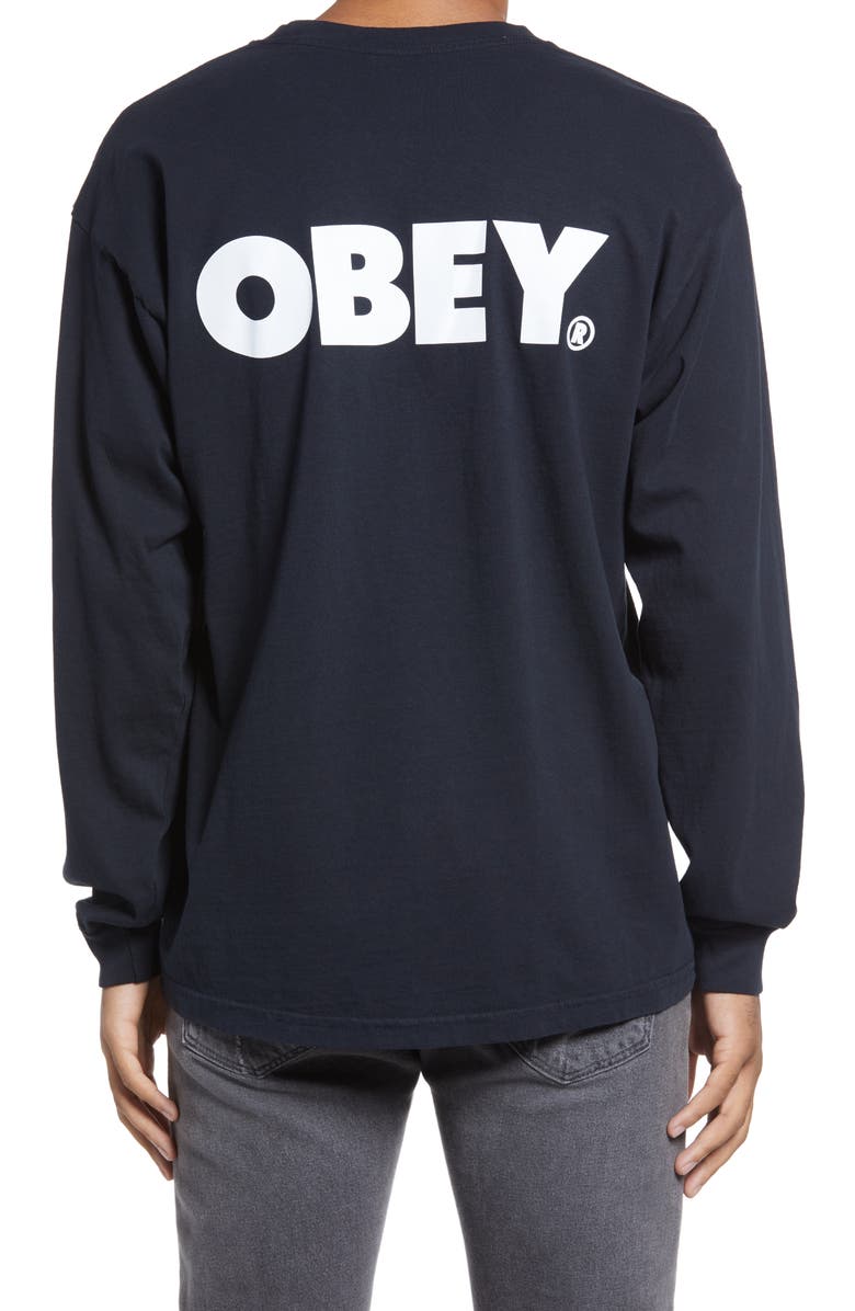 Obey Bold Logo Long Sleeve Graphic Tee, Alternate, color,