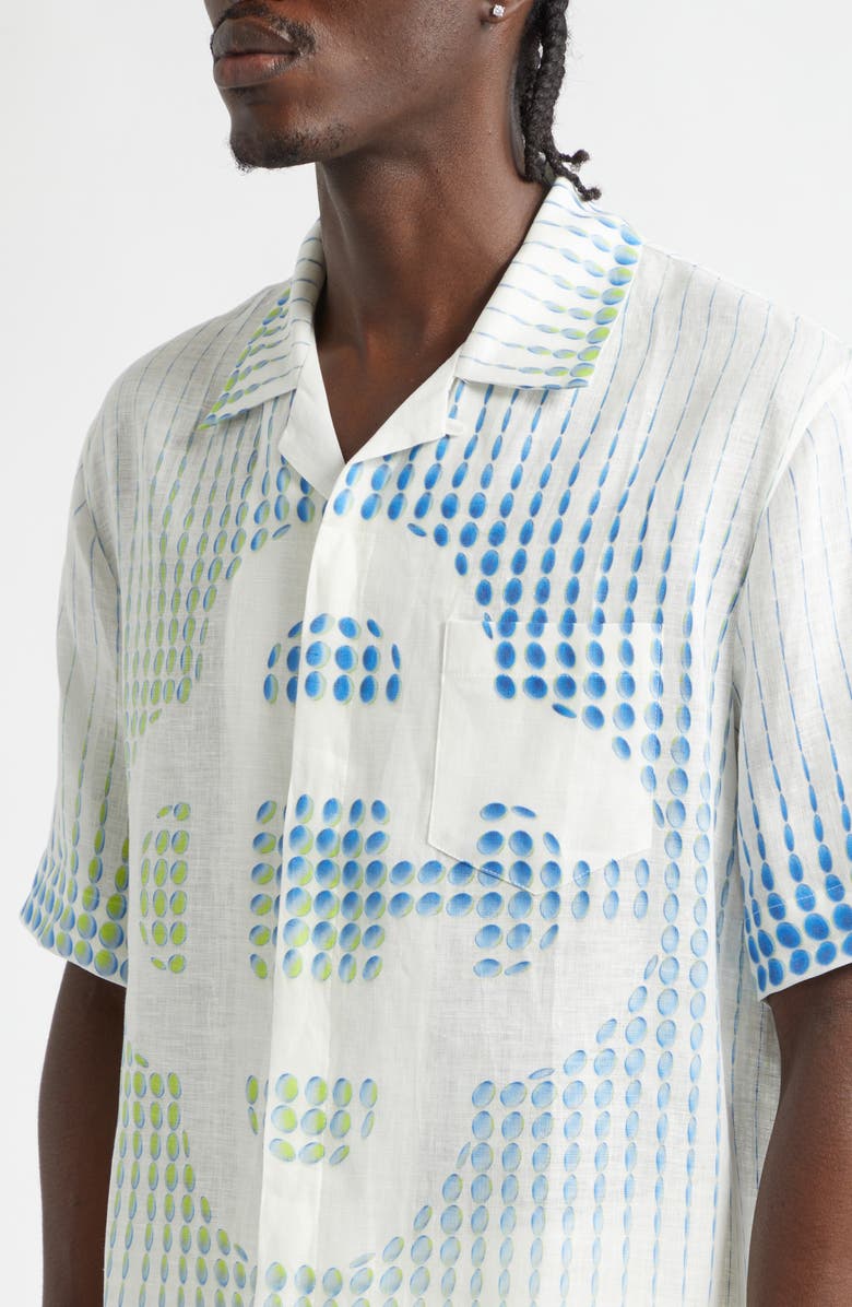 Casablanca Dots Linen Camp Shirt, Alternate, color, Dots