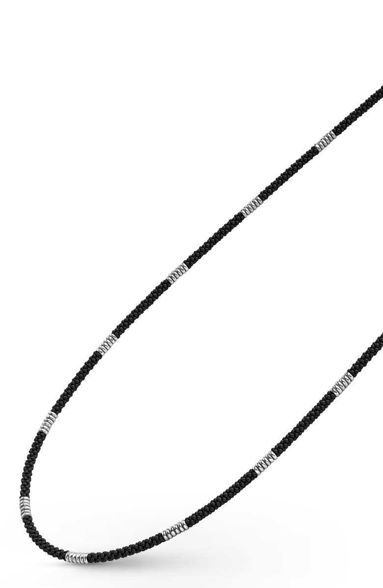 LAGOS Matte Black Caviar Ceramic Station Necklace, Alternate, color, Black