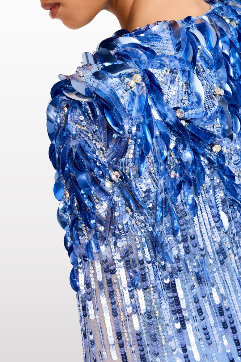 Goldfinger Sequin-Embellished Maxi Dress, Alternate, color, Cornflower Blue