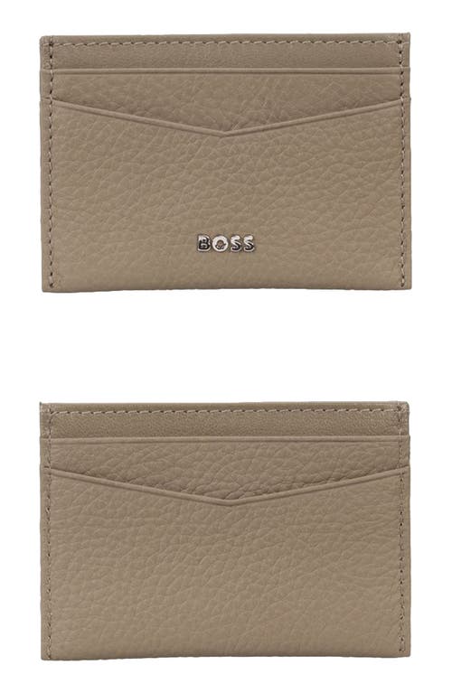 Hugo Boss Hugo New Crosstown Leather Card Case In Brown