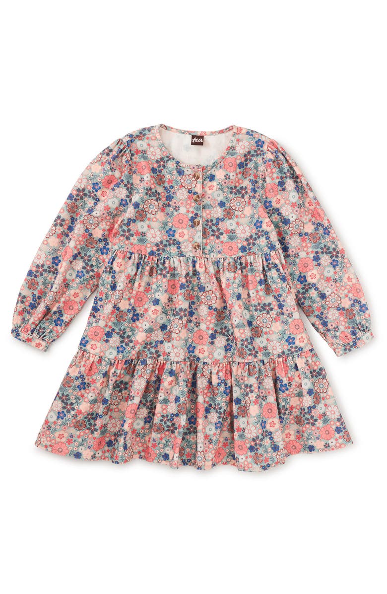 Tea Collection Corduroy Henley Shirtdress, Alternate, color, Japanese Mini Floral