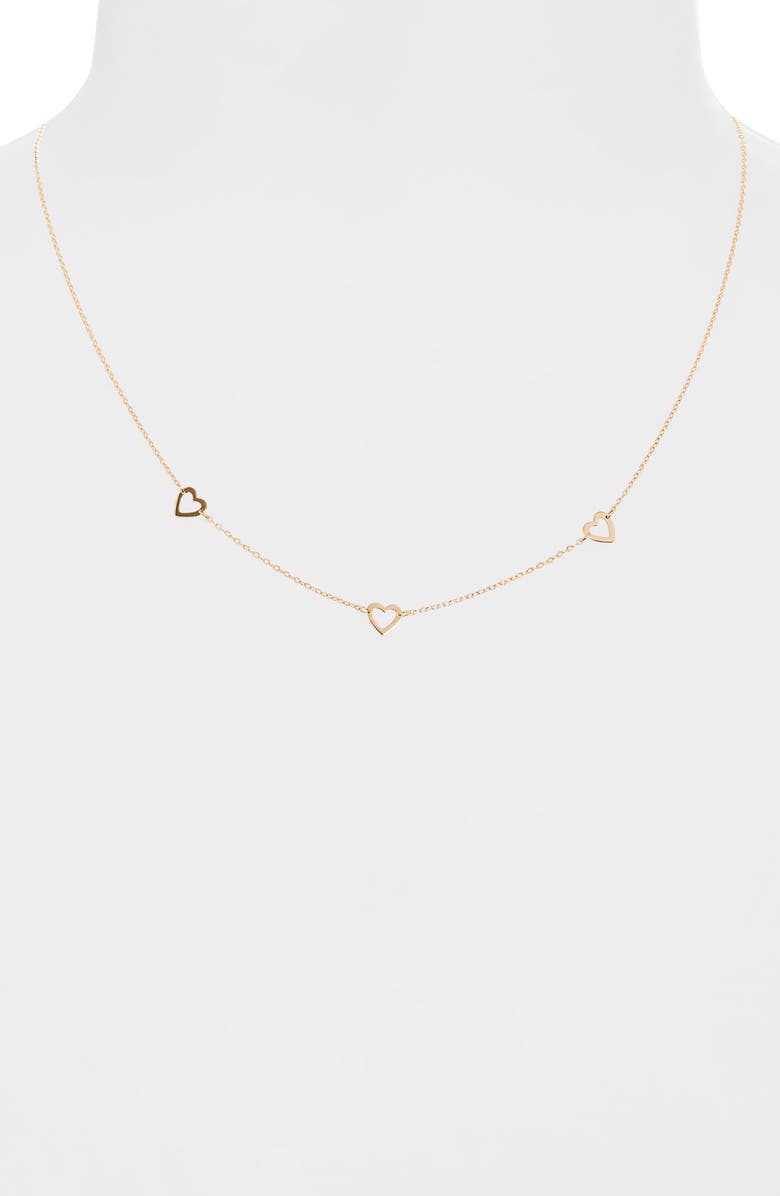 Bony Levy 14K Gold Heart Station Necklace, Alternate, color, 