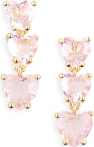 Nadri Small Heart Linear Earrings