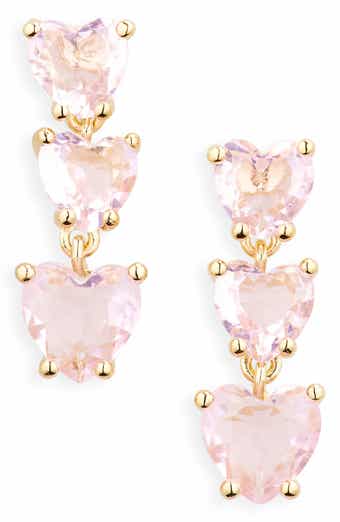 Nadri Small Heart Linear Earrings