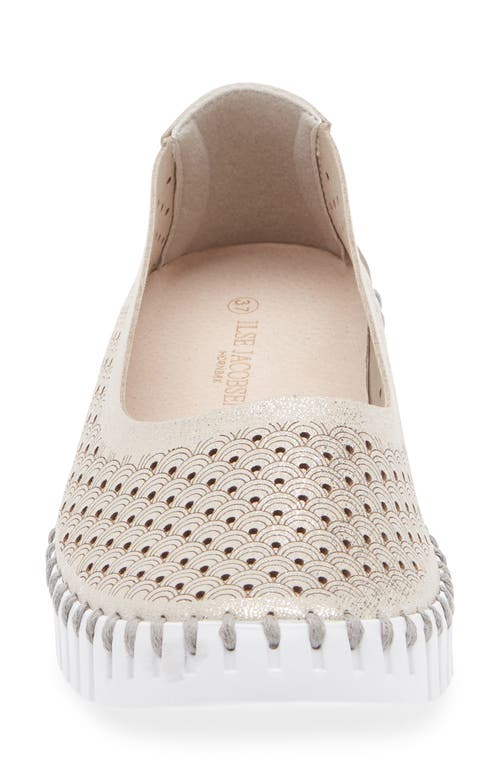 Ilse Jacobsen Tulipu Perforated Slip-on Sneaker In Silver