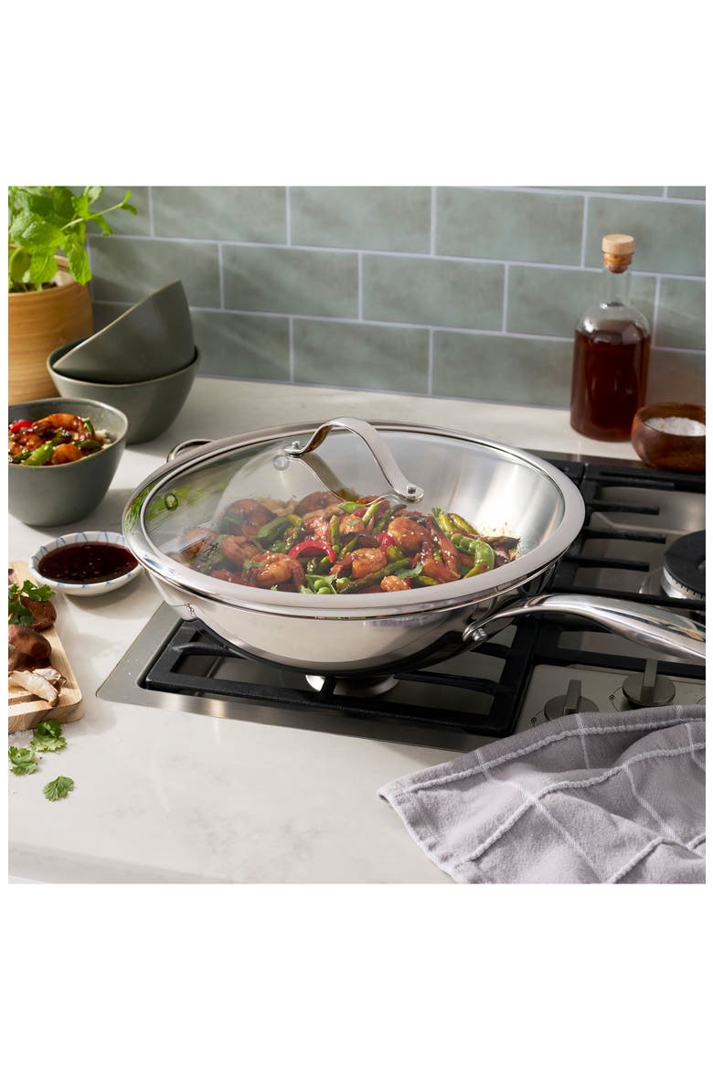 Aragon 12.5-Inch Stainless Steel Wok & Lid, Alternate, color, SILVER