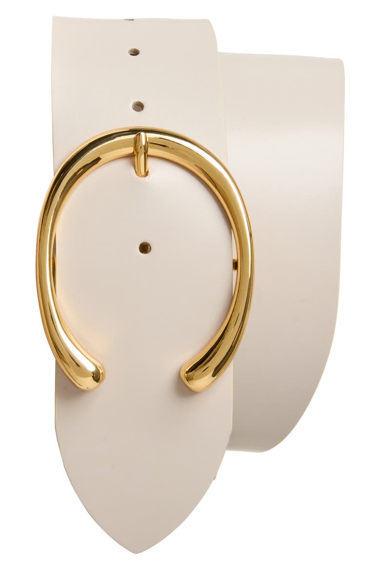 Michela Leather Belt, Main, color, STONE
